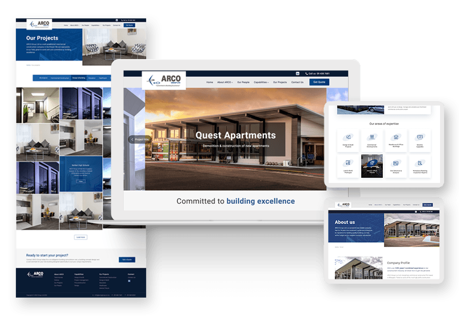 Sarobengavery created the website for construction company ARCO to present their services